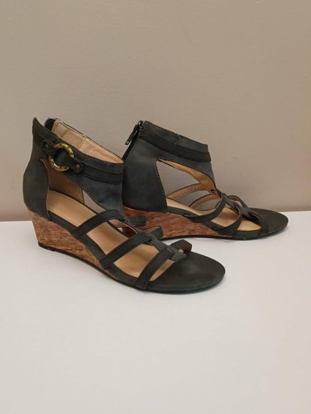 **2/$20 SALE - Black Gladiator Style Sandals/Wedges